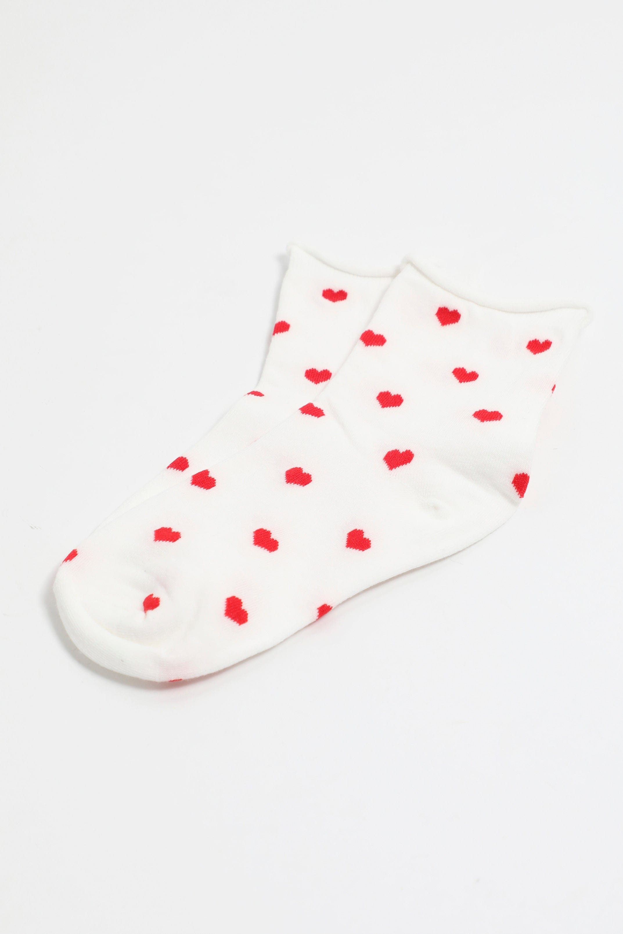 White Heart Socks