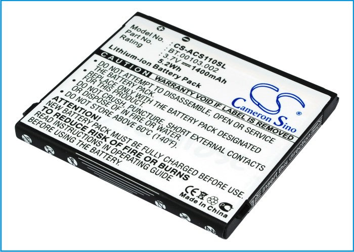 Acer Liquid S110 NeoTouch S110 S110 Stream Replacement Battery BatteryClerkcom Mobile Phone