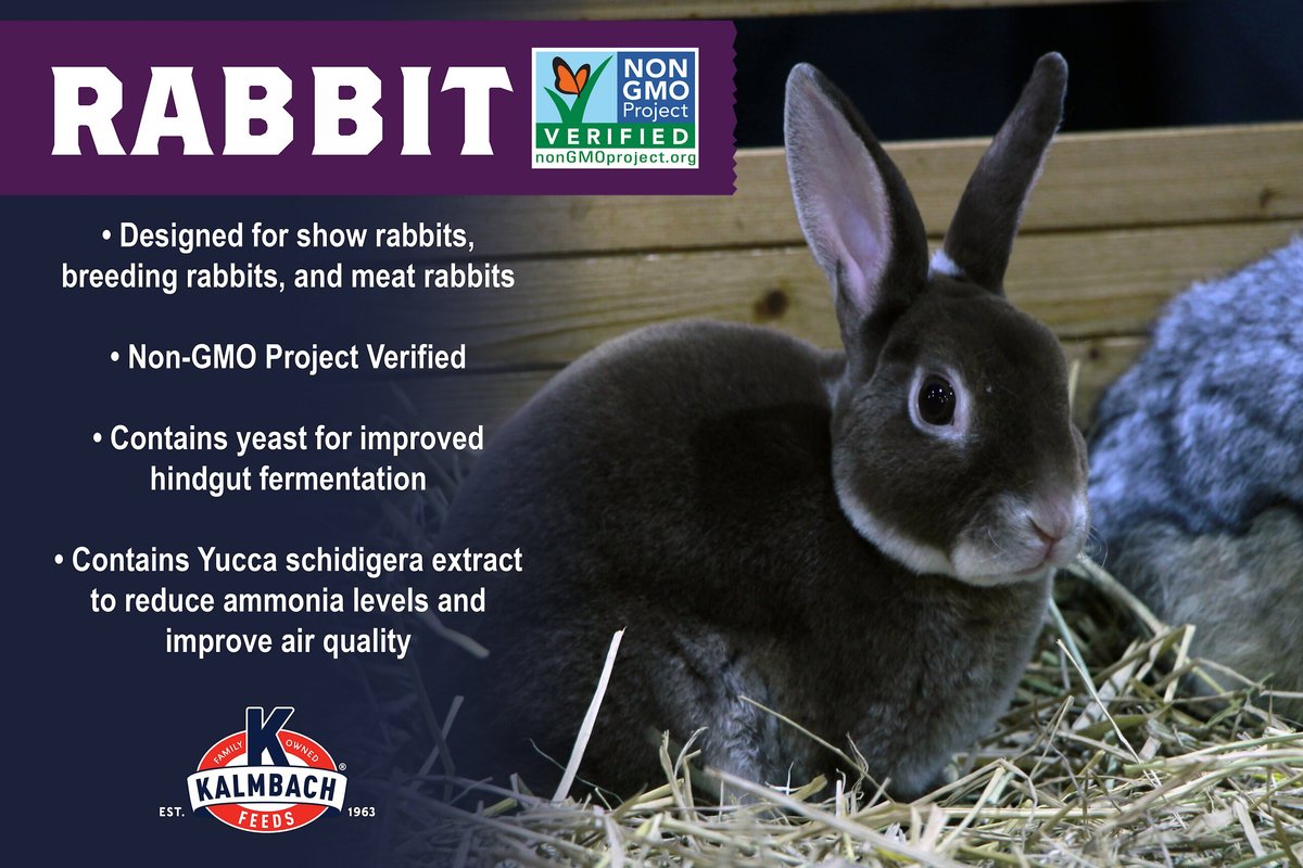 Kalmbach Feeds Non-GMO 16% Rabbit Complete， 50-lb bag