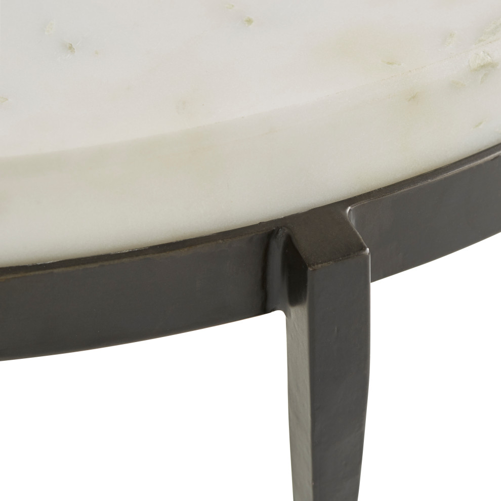 Kelsie Cocktail Table  Black  Powder Coated Iron  Honed Marble  34 quotW   Transitional   Coffee Tables   by Arteriors  Houzz