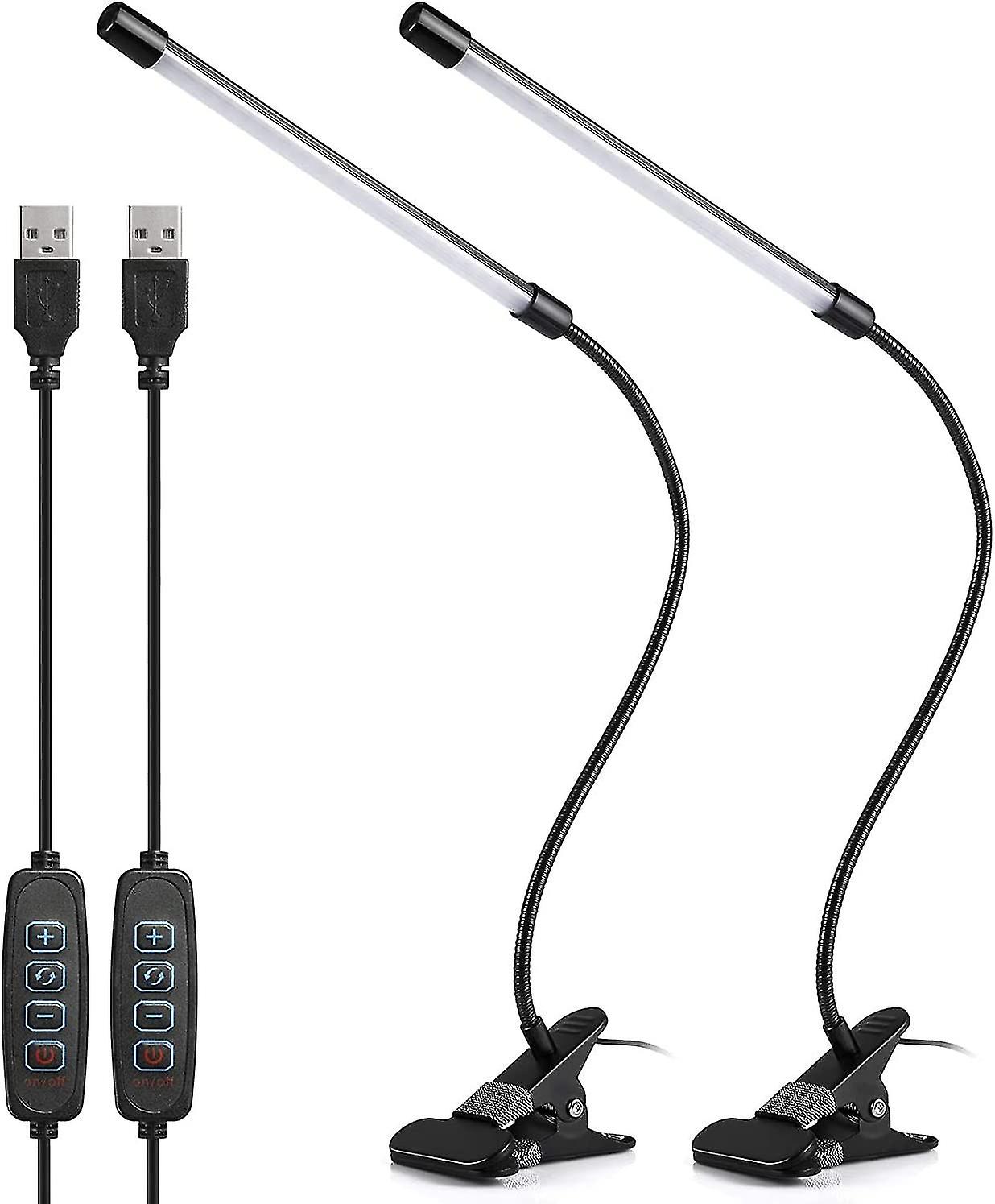 Led Desk Lamp， Eye-caring Dimmable Book Reading Light With Usb Charging Port， 10