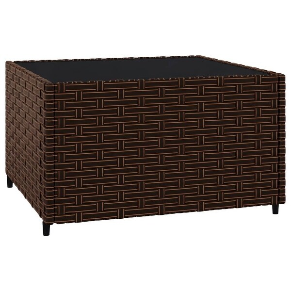 vidaXL Patio Lounge Set with Cushions Brown/Black/Gray Poly Rattan