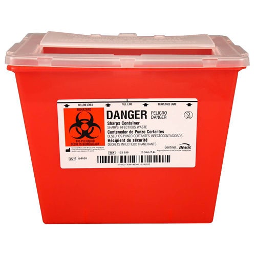 Impact Products 5 Quart Sharps Container， Red， Case of 32