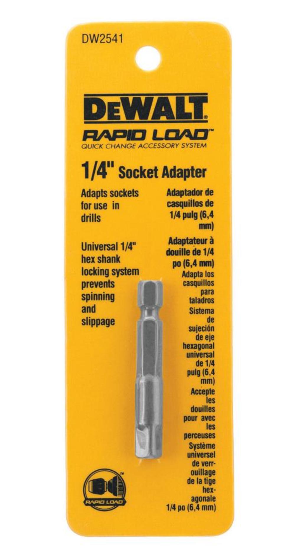 DEWALT Hardened Steel Rapid Load 1/4 In. Socket Adapter DW2541 from DEWALT