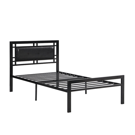 Queen Size Metal Bed Frame with Headboard and Foot...