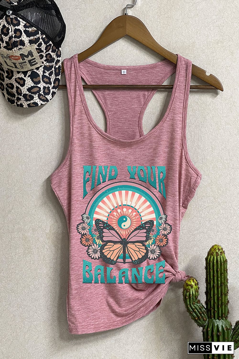 Find Your Balance,Butterfly Tank Top Wholesale