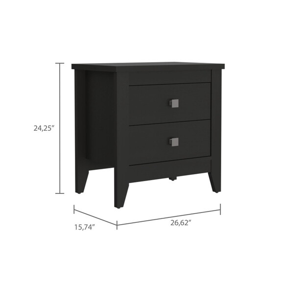 Windsor 2 Drawer Nightstand Black Wengue B06280040