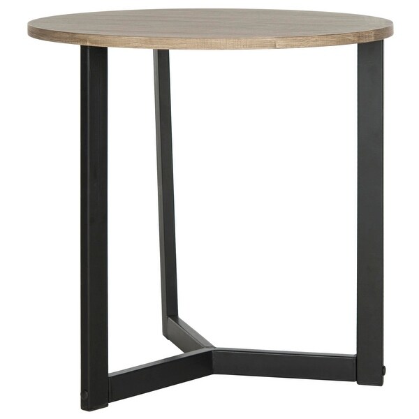 SAFAVIEH Leonard Mid-century Modern Wood Oak/ Black End Table - 22.8