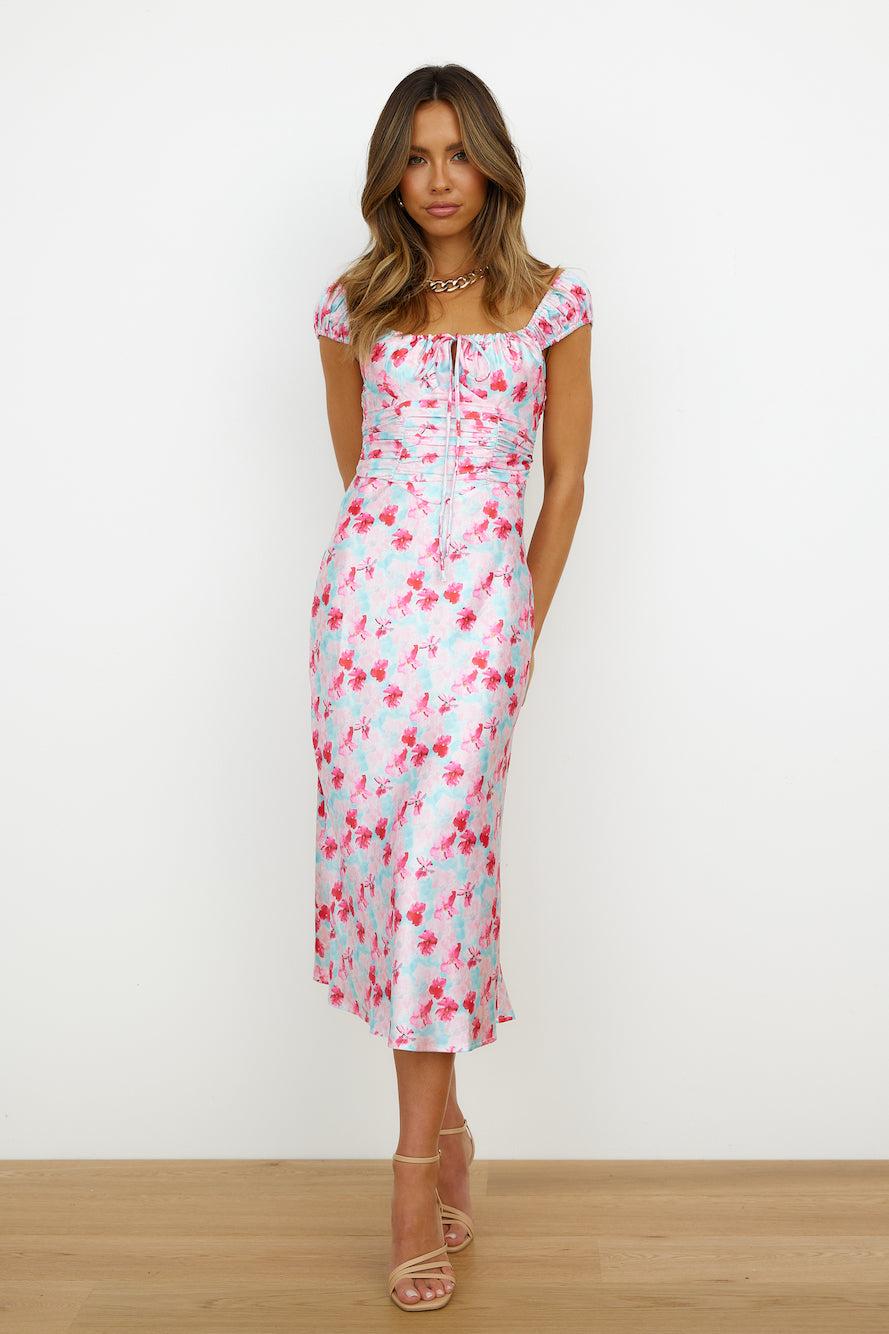 Feel My Rhythm Midi Dress Pink