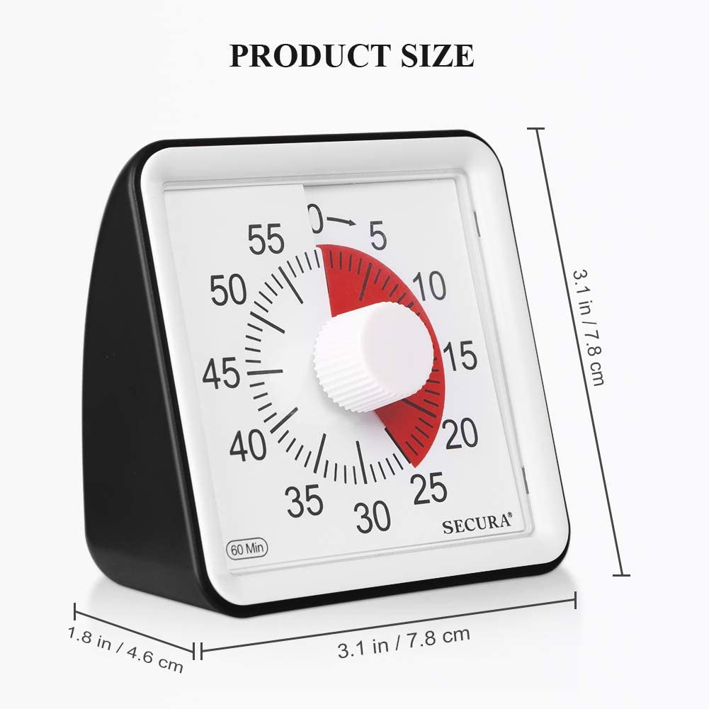 Secura 60-Minute Visual Timer， Classroom Countdown Clock