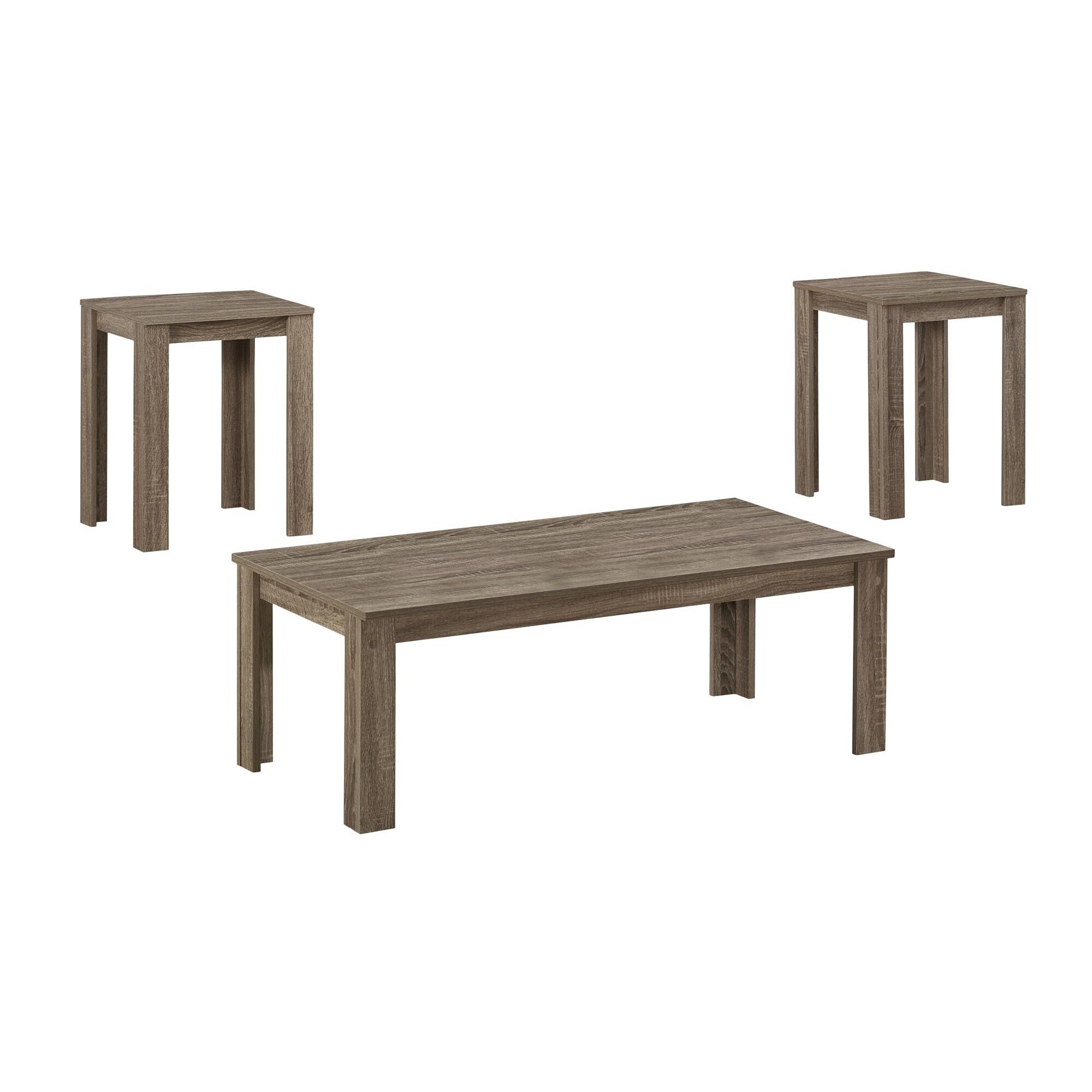 HomeRoots Dark Taupe Table Set - 3Pcs Set - 44 x 22 x 15