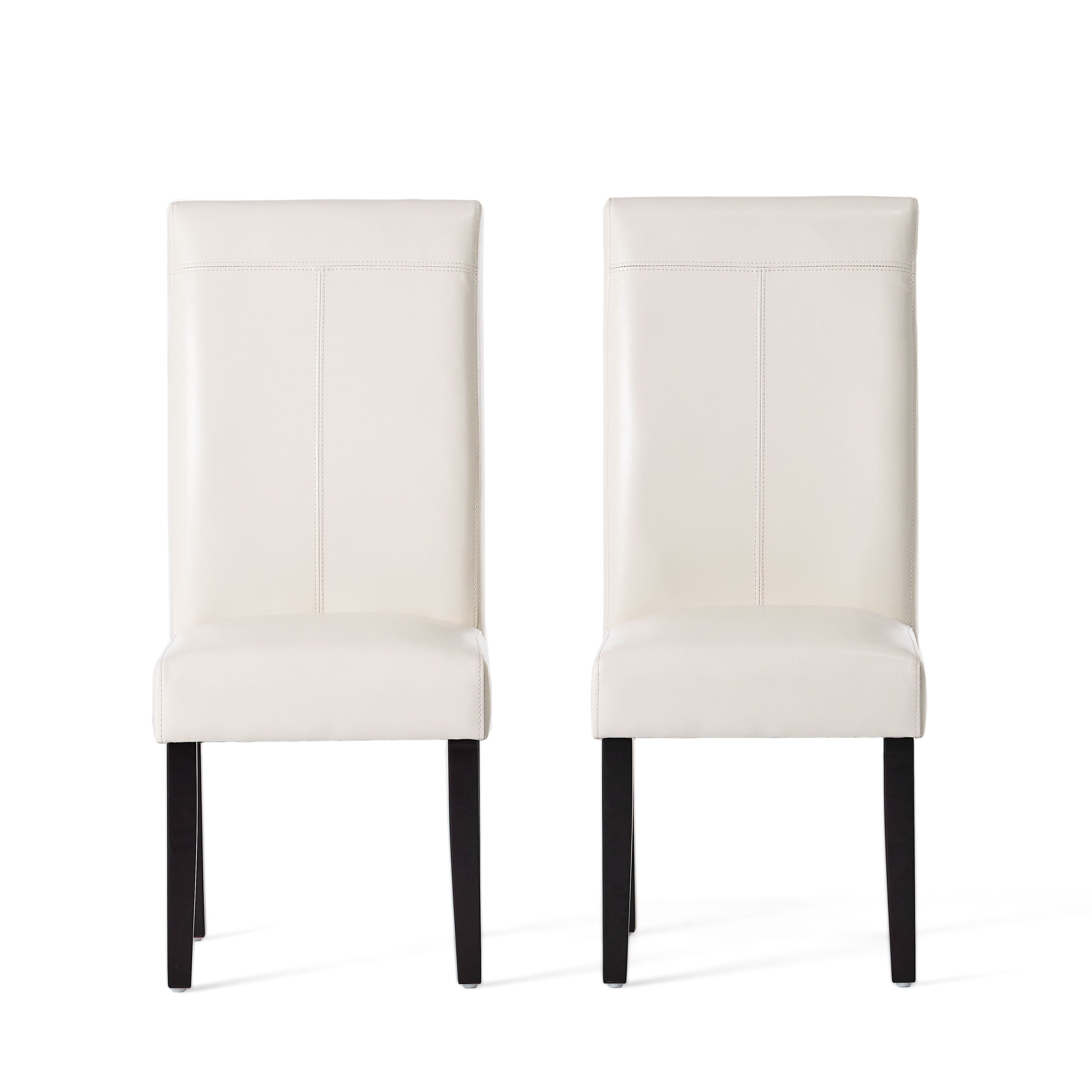 Percival T-Stitch Bonded Leather Dining Chairs (Set of 2)