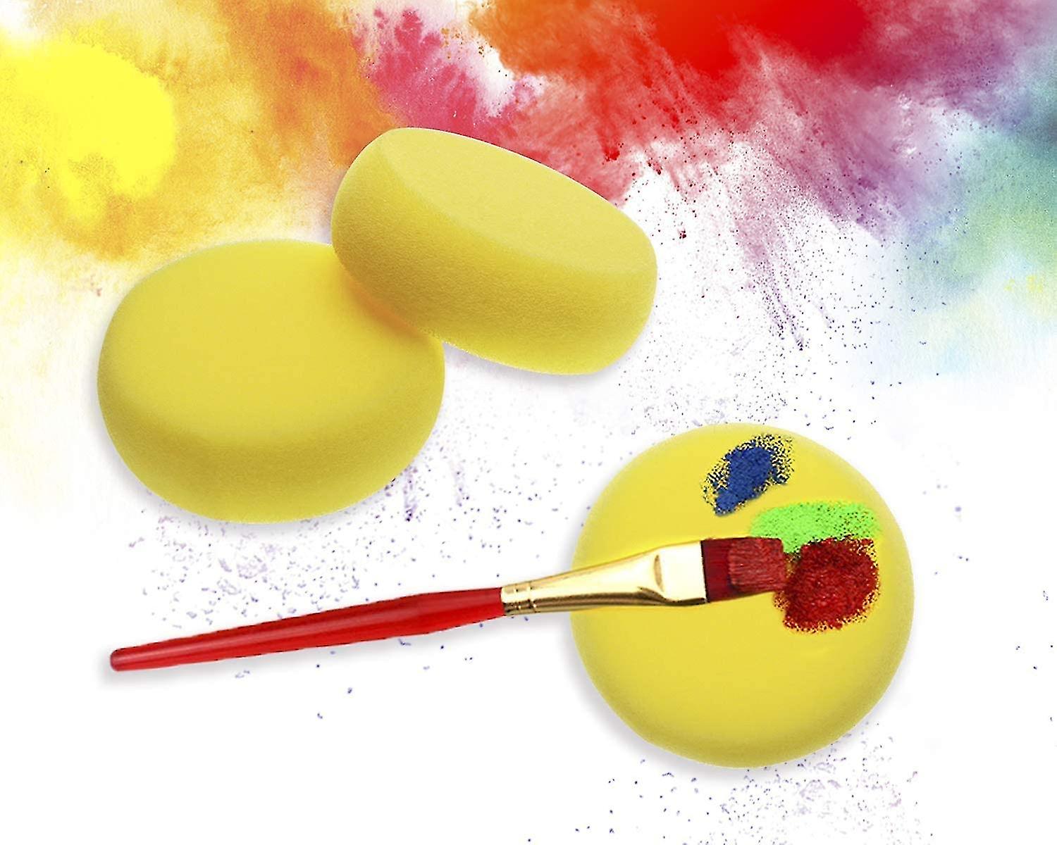 Jinglin Paint Sponge Applicator 10 Pieces Round Detail Foam Sponges For Paint Car Waxing Arts And Crafts Diy (yellow)