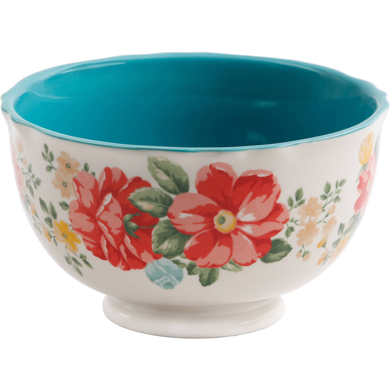 The Pioneer Woman Vintage Floral 12-Piece Dinnerware Set， Teal