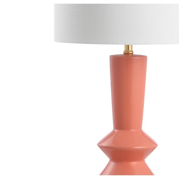 Ceramic iron Contemporary Glam Table Lamp includes Led Light Bulb Coral brass Jonathan Y