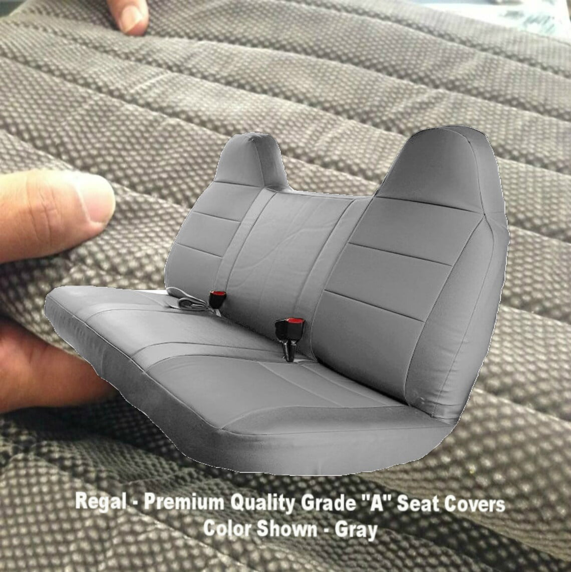 Seat Covers for Ford Pickup Truck F150 F250 F350 F450 F550 Front Bench F23 High Back Tailor Made Fit Gray Grey