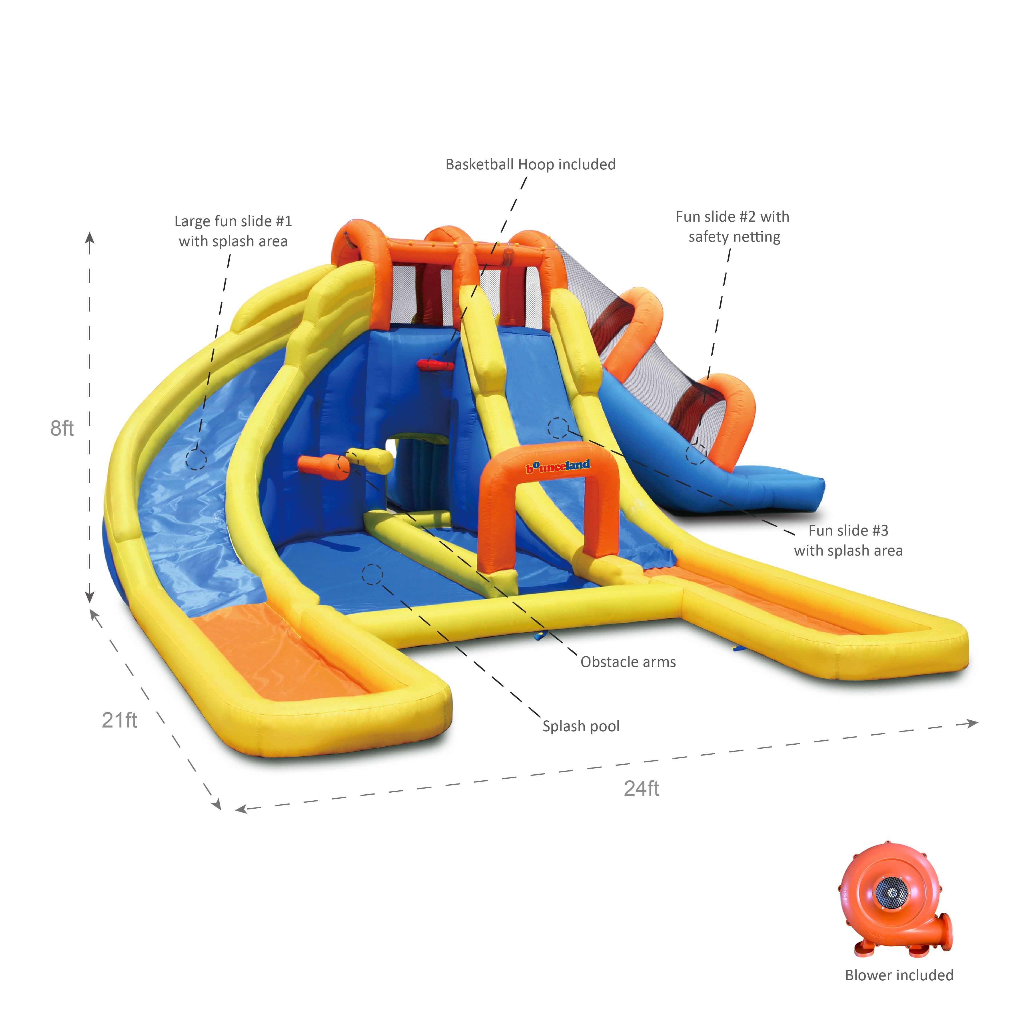 Bounceland Big Splash Triple Water Slides and Pool Water Park