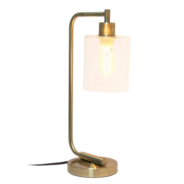 Modern Iron Desk Lamp With Glass Shade Lalia Home