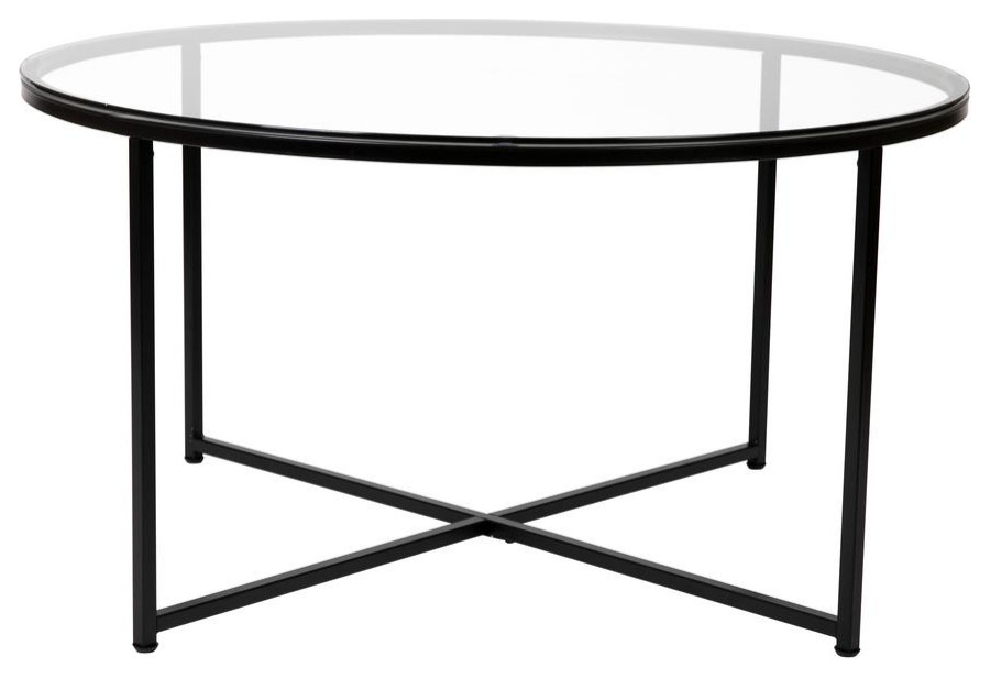 Greenwich Collection Coffee Table   Modern Clear Glass Accent Table with...   Transitional   Coffee Tables   by ShopFreely  Houzz