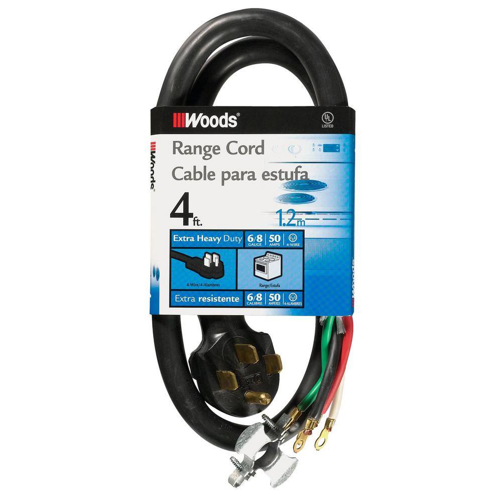 Woods 4 ft. L Wire Range Cord 3835196