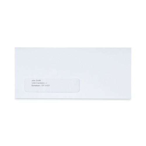 Universal Peel Seal Strip Business Envelope， Address Window， #10， Square Flap， Self-Adhesive Closure， 4.13 x 9.5， White， 500/Box (36005)