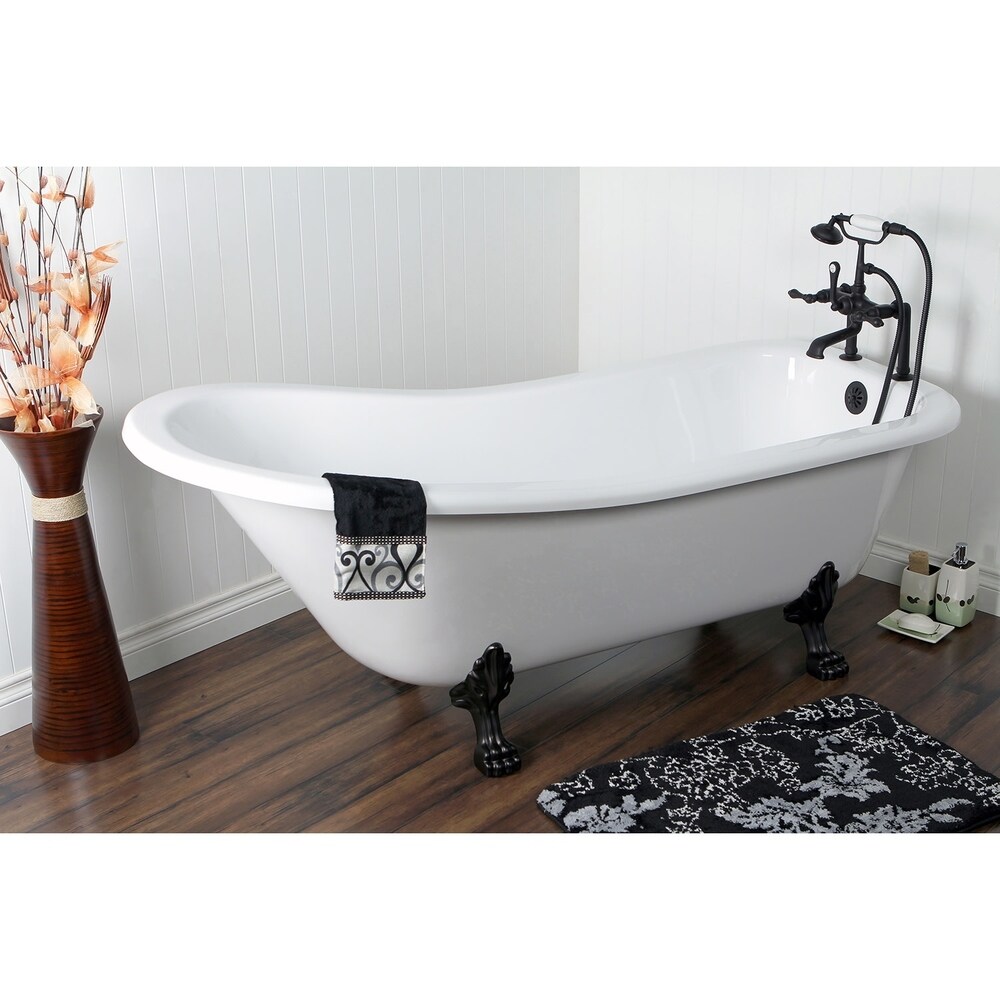 Slipper 69 inch Acrylic Clawfoot Tub with Faucet Combo