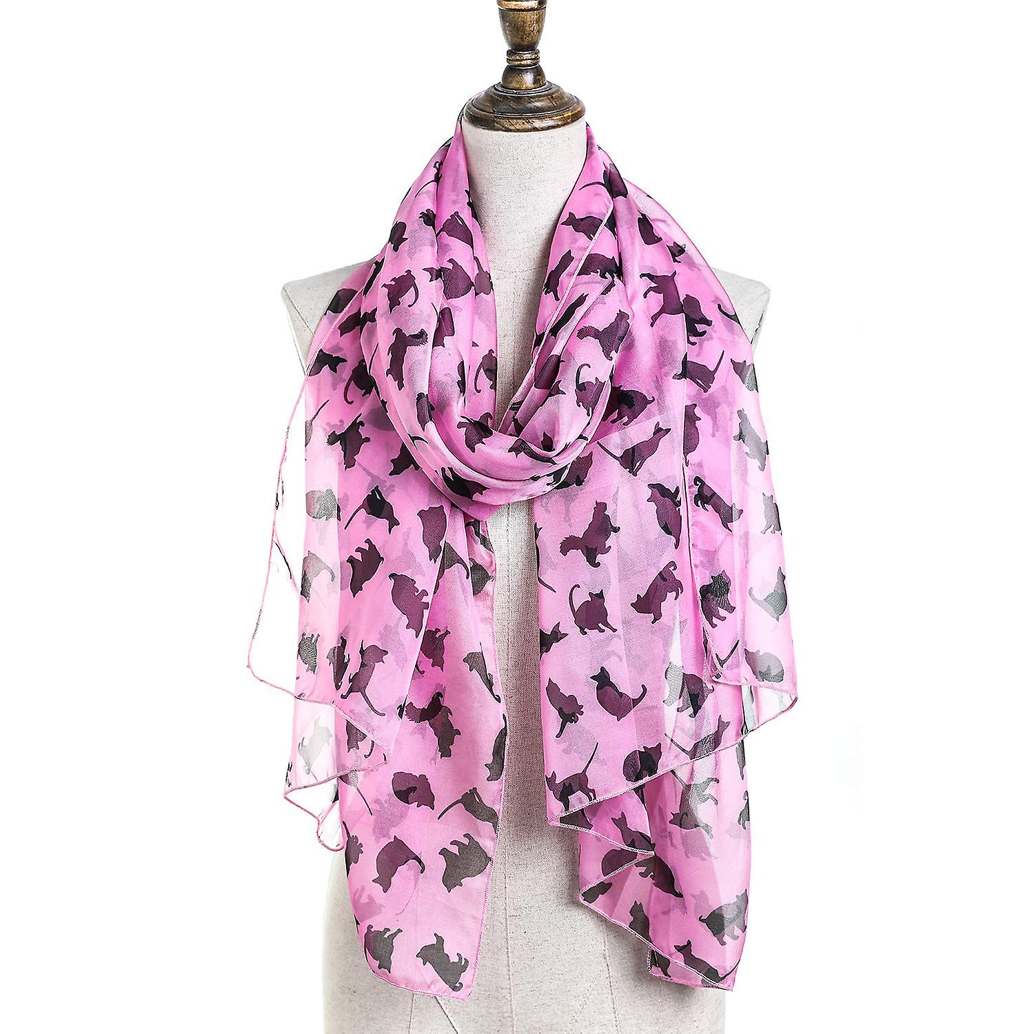 Black Cats Scarfs For Women Lightweight Black Cats Print Shawl Head Wraps