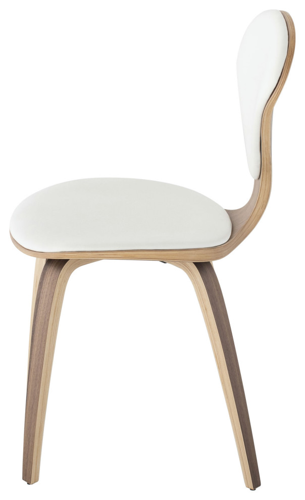 Satine White Leather Dining Chair   Midcentury   Dining Chairs   by Kolibri Decor  Houzz