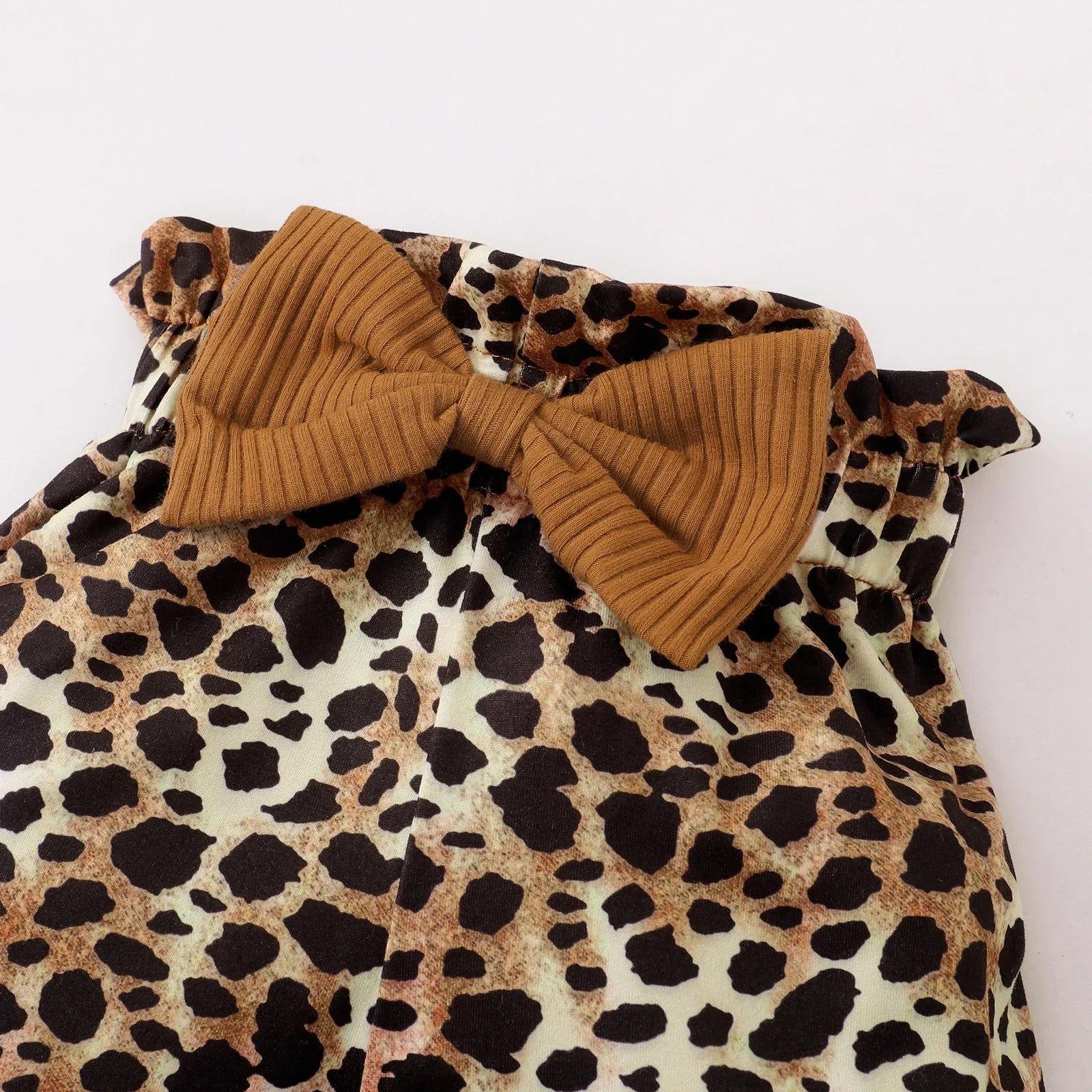 3Pcs Newborn Baby Girl Clothes Sets Infant Outfit Ruffles Romper Top Bow Leopard Pants New Born Autumn Fall Toddler Clothing