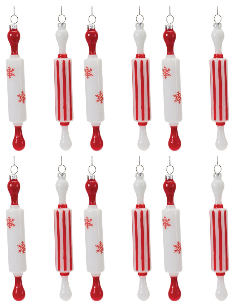 Glass Rolling Pin Ornament  12 Piece Set   Christmas Ornaments   by Melrose International LLC  Houzz