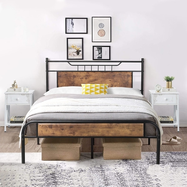 Taomika Mid Century 3-Pieces Bed and Nightstands Sets - - 34810956