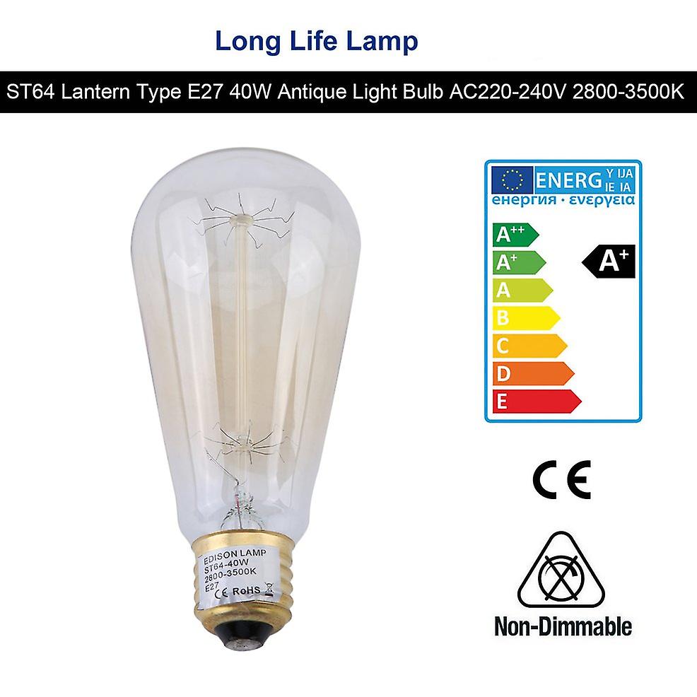 8pcs St64 Lantern Type E27 40w Antique Light Bulb Ac220-240v 2800-3500k