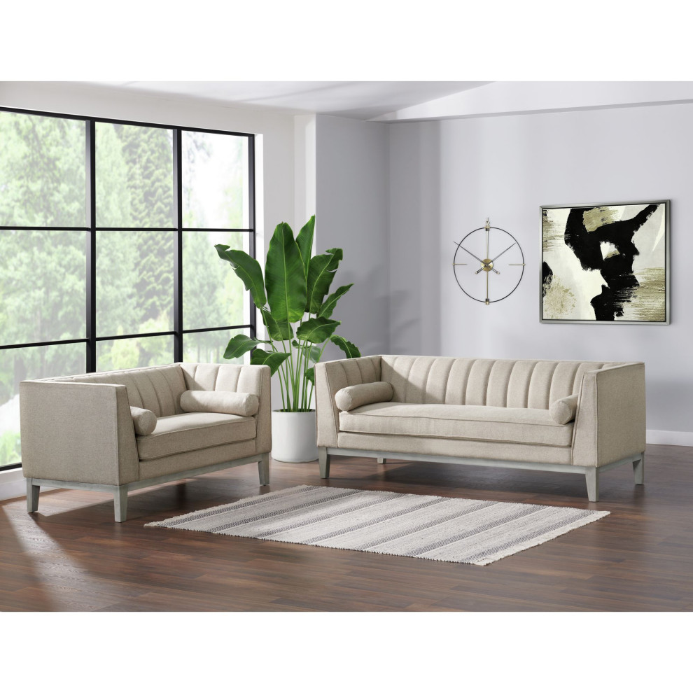 Picket House Hayworth Loveseat  Fawn   Farmhouse   Loveseats   by Picket House  Houzz