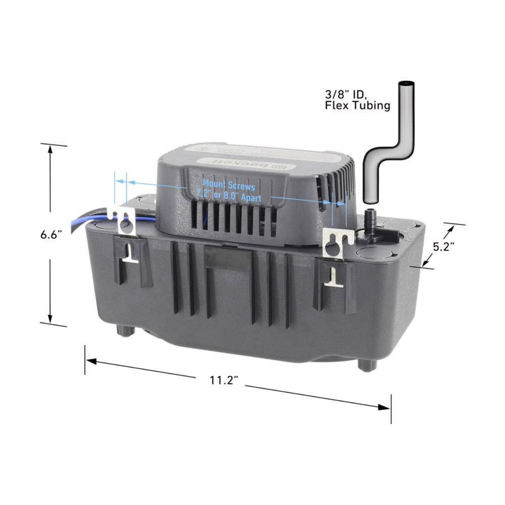 BECKETT Medium 115-Volt Condensate Removal Pump without Safety Switch with 17 ft. Max Lift BK171LSUL