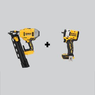 DW 20V MAX XR Cordless Brushless 2-Speed 21 Plastic Collated Framing Nailer  Brushless 38 in. Impact Wrench (Tools Only) DCN21PLBW923B