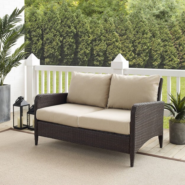 Crosley Kiawah Wicker Outdoor Patio Loveseat