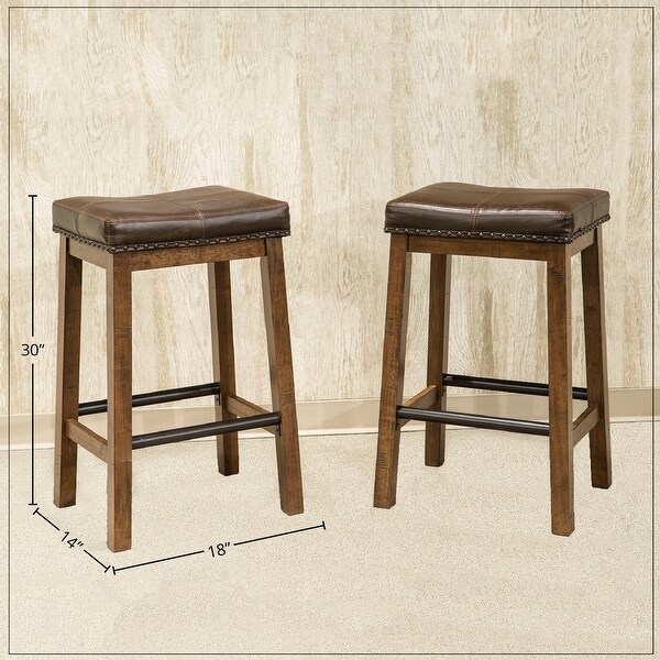 Copper Grove Hanoi Brown 30-inch Backless Bar Stools (Set of 2)