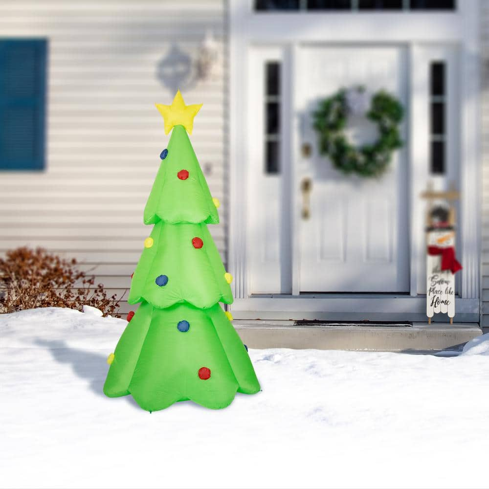 Lighted Inflatable Christmas Tree Decor Inflated Height (9 ft.) Width (4 ft.) GJ1125004446