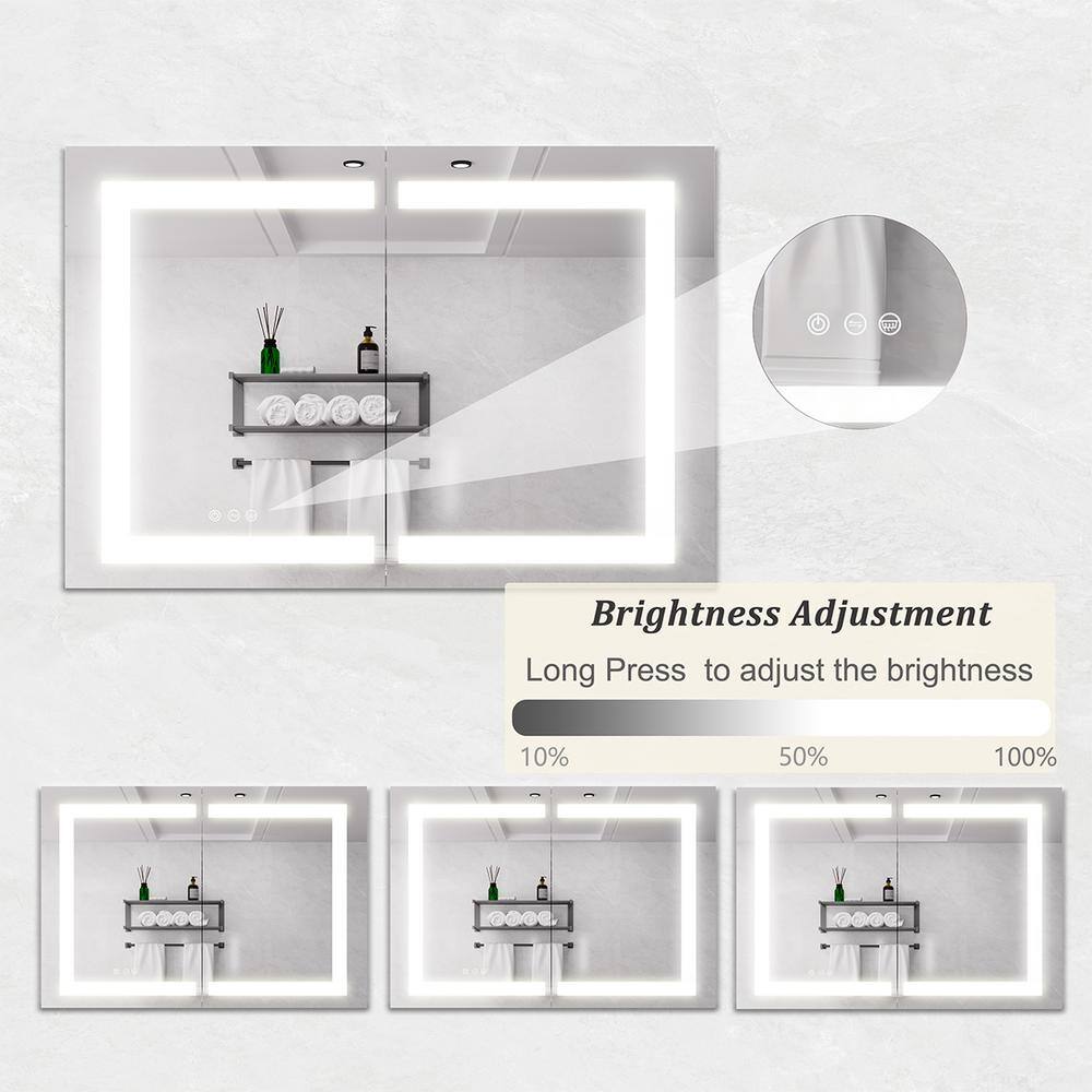 36 in. W x 24 in. H Rectangular Bathroom Medicine Cabinet with Mirror LED Medicine Cabinet with Lights C-W1738100829