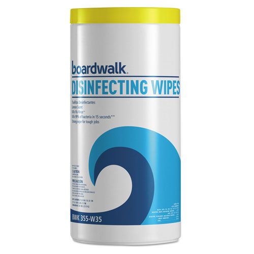 Boardwalk Disinfecting Wipes | 8 x 7， Lemon Scent， 35