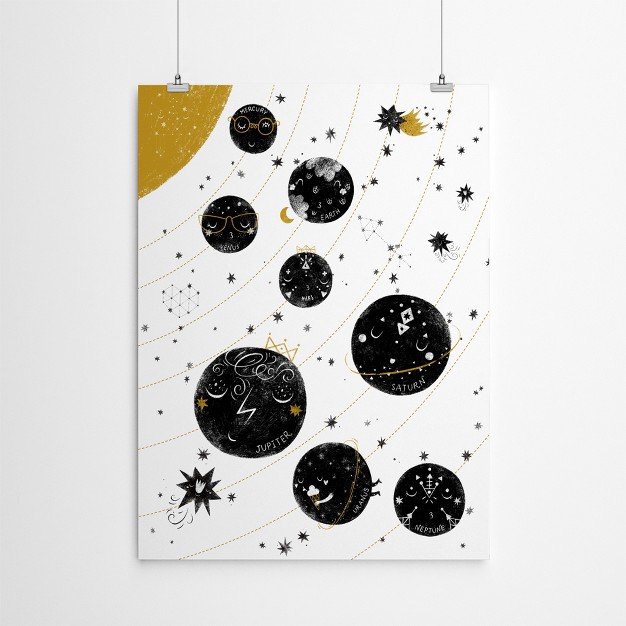 Americanflat Educational Monochrome Solar System By Elena David Poster