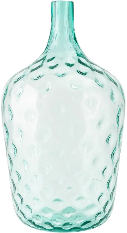 Oversized Teal Handblown Glass Vase