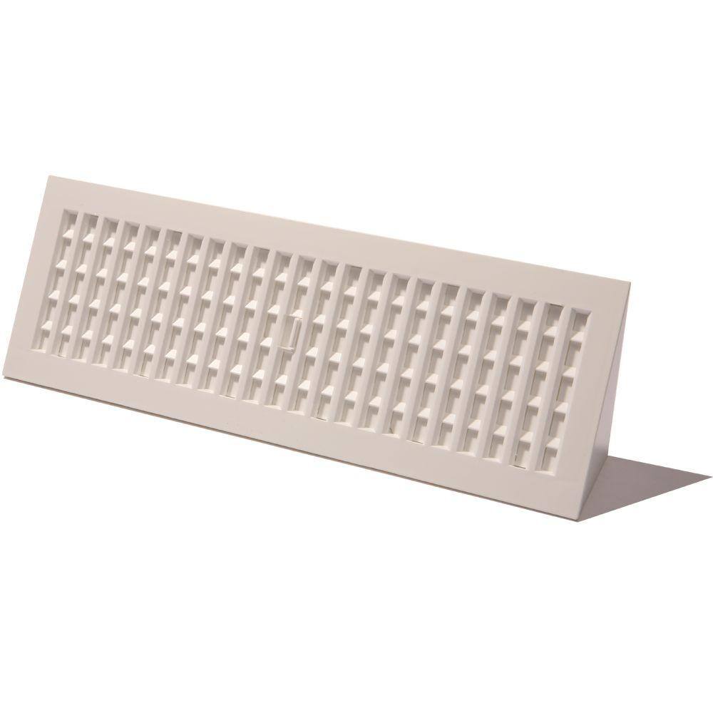 Decor Grates 3 in. x 18 in. Plastic Baseboard Register White PL18BB-WH