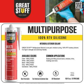 GREAT STUFF 10.1 fl. oz. White Multi-Purpose RTV Silicone Sealant (12-Pack) 99ALLP3001X12