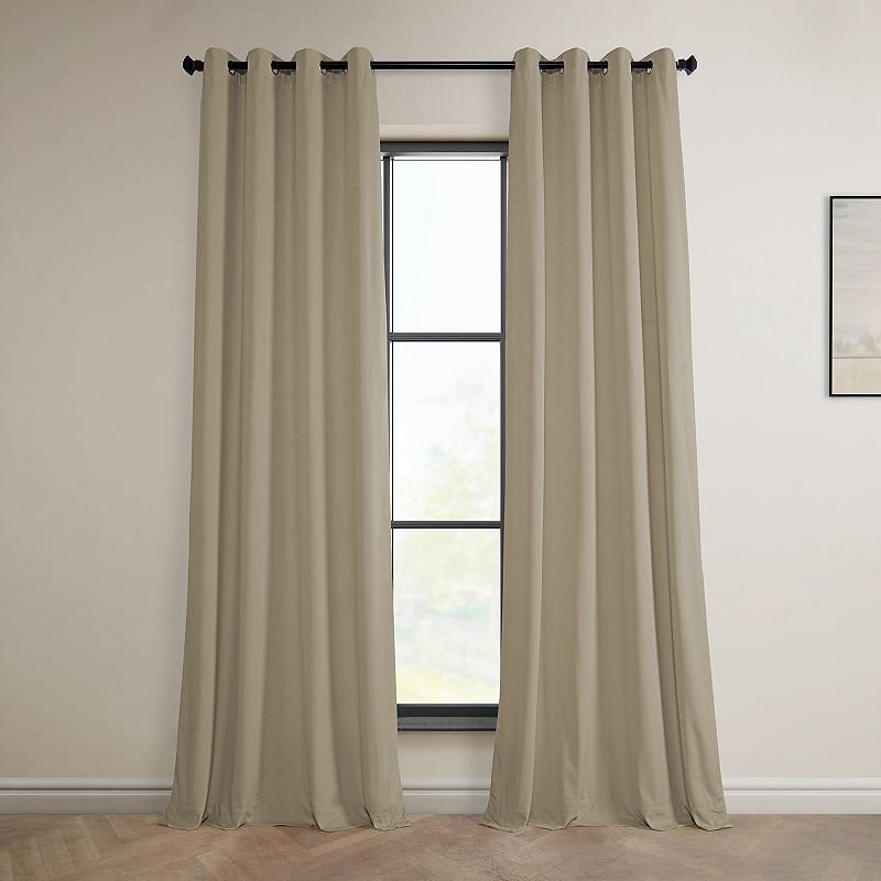 EFF Heritage Plush Velvet Grommet Window Curtain