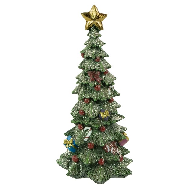 Glittered Christmas Tree With A Star Tabletop Decoration