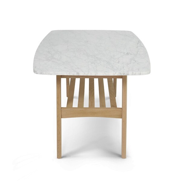 Beautiful Italian Carrara White Marble Coffee Table For A Modernized And Stylish Living Room