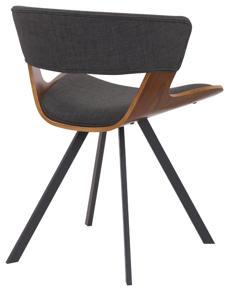 Ulric Wood and Metal Modern Dining Room Accent Chair   Midcentury   Dining Chairs   by Armen Living  Houzz