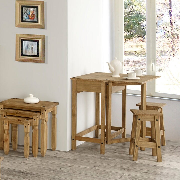 Wood Set of 2 Kitchen Stools Corona Collection  Furniture Dash