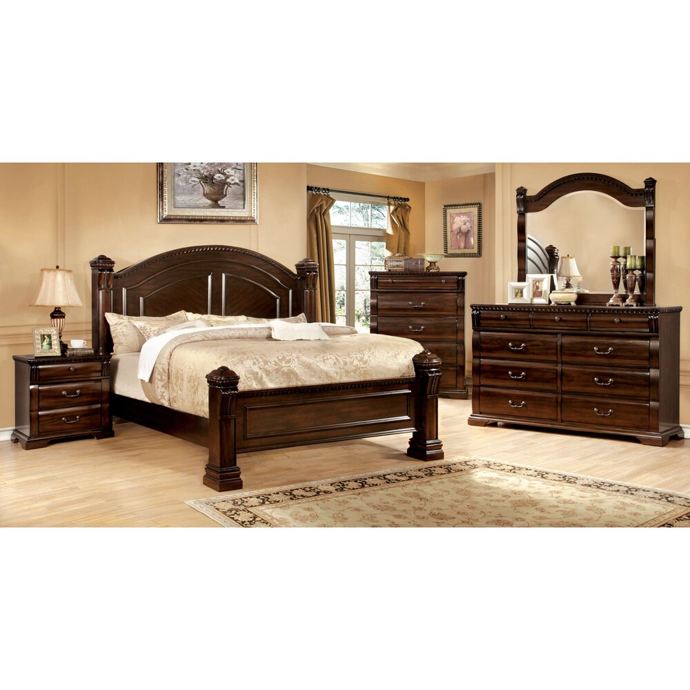 Tay Traditional Cherry 2 piece 9 Drawer Dresser and Mirror Set by Furniture of America